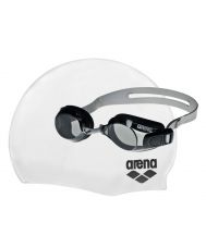 очки для плавания ARENA POOL SET (ОЧКИ+ШАПКА) silver-smoke-white-black